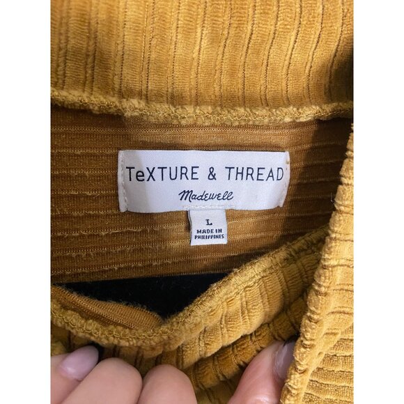 Madewell Texture & Thread Velour Corduroy Mock Neck Top-sz Large - Picture 4 of 9